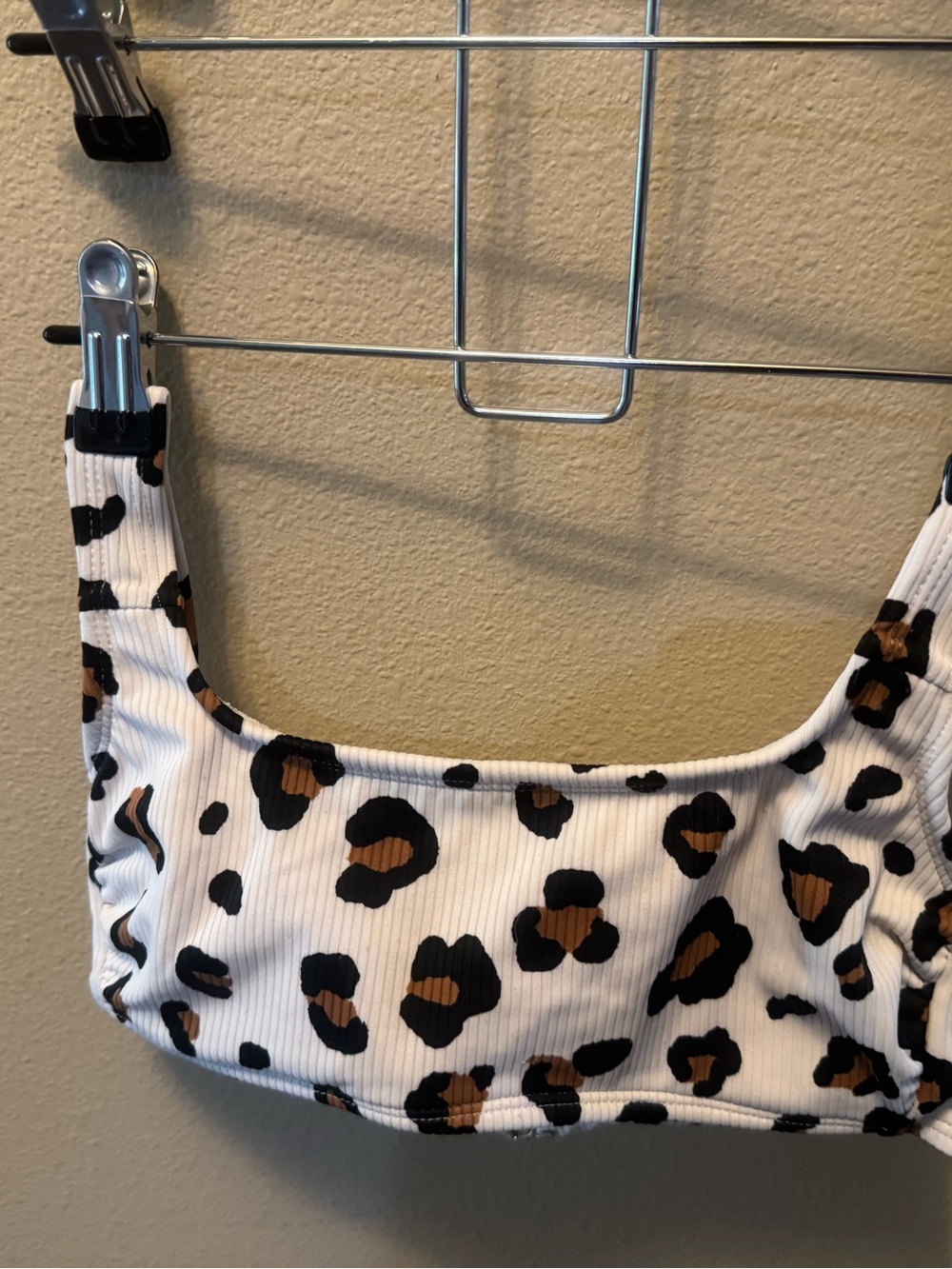 Women’s White Animal Print Swim Top
